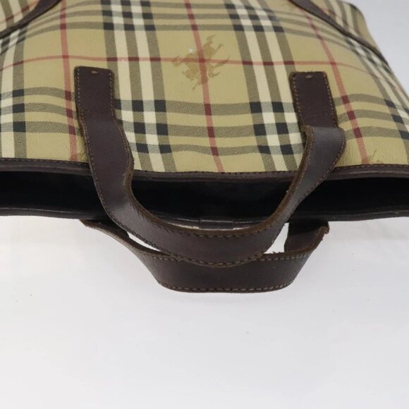 BURBERRY Nova Check Hand Bag PVC Beige Auth - Picture 7 of 14